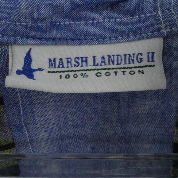 Marsh Landing II Shirt Womens 2X Blue Patchwork Boho Western Cottagecore - Picture 3 of 13